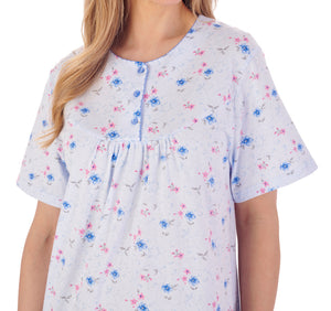 Slenderella Ladies Floral Picot Trim Nightdress (3 Colours)