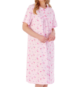 Slenderella Ladies Floral Picot Trim Nightdress (3 Colours)