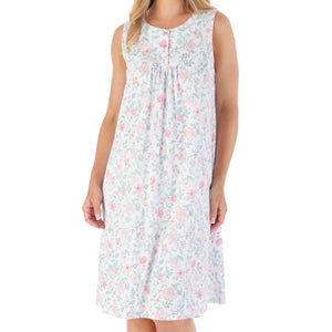 Slenderella Trailing Floral Print Sleeveless Jersey Nightie (2 Colours)