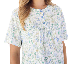 Slenderella Trailing Floral Print Short Sleeve Jersey Nightie (2 Colours)