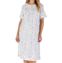 Load image into Gallery viewer, Slenderella Trailing Floral Print Short Sleeve Jersey Nightie (2 Colours)