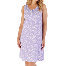 Load image into Gallery viewer, Slenderella Floral Print Sleeveless Jersey Nightie (Purple)