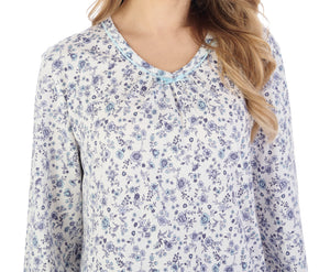 Slenderella Ditsy Floral Jersey Long Sleeve Nightie (3 Colours)