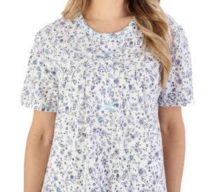 Slenderella Ditsy Floral Jersey Short Sleeve Nightie (3 Colours)