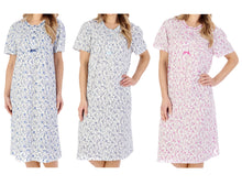 Load image into Gallery viewer, Slenderella Ditsy Floral Jersey Short Sleeve Nightie (3 Colours)