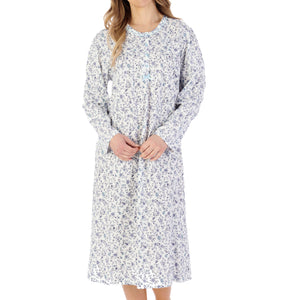 Slenderella Ditsy Floral Jersey Long Sleeve Nightie (3 Colours)
