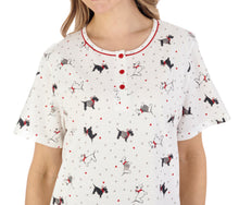 Load image into Gallery viewer, Slenderella Scottie Dog Short Sleeve Jersey Cotton Nightie