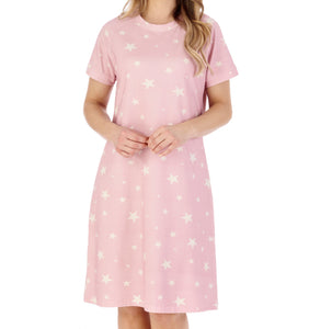 Slenderella Star Print Jersey Short Sleeve Nightie (2 Colours)