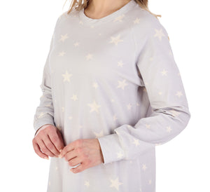 Slenderella Star Print Jersey Long Sleeve Nightie (2 Colours)