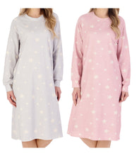 Load image into Gallery viewer, Slenderella Star Print Jersey Long Sleeve Nightie (2 Colours)