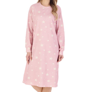 Slenderella Star Print Jersey Long Sleeve Nightie (2 Colours)