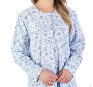 Slenderella Floral Flannel Cotton Long Sleeve Nightdress (3 Colours)