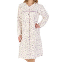 Load image into Gallery viewer, Slenderella Floral Flannel Cotton Long Sleeve Nightdress (3 Colours)