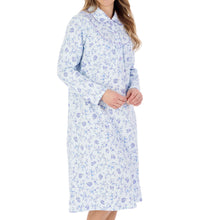 Load image into Gallery viewer, Slenderella Ladies Floral Peter Pan Collar Flannel Nightdress (3 Colours)