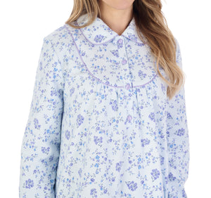 Slenderella Ladies Floral Flannel Ankle Length Nightdress (3 Colours)