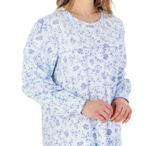 Load image into Gallery viewer, Slenderella Ladies Floral Flannel Cuff Sleeve Long Nightdress (3 Colours)