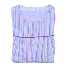 Load image into Gallery viewer, Slenderella Ladies Striped Cotton Long Sleeved Nightshirt UK 10-22 (Blue or Pink)