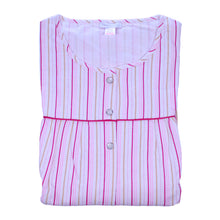 Load image into Gallery viewer, Slenderella Ladies Striped Cotton Long Sleeved Nightshirt UK 10-22 (Blue or Pink)