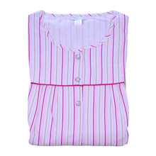 Load image into Gallery viewer, Slenderella Ladies Striped Cotton Long Sleeved Nightshirt UK 10-22 (Blue or Pink)