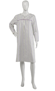 Slenderella Ladies Striped Cotton Long Sleeved Nightshirt UK 10-22 (Blue or Pink)