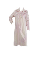 Load image into Gallery viewer, Slenderella Ladies Striped Cotton Long Sleeved Nightshirt with Collar Pink / Size UK 12-14