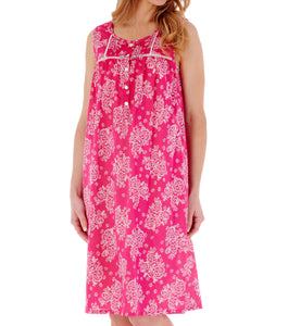 Slenderella Modern Floral Print Sleeveless Nightie (3 Colours)