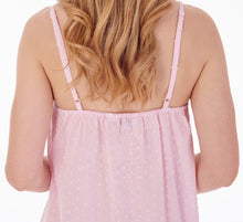Load image into Gallery viewer, Slenderella Ladies Dobby Dot Knee Length Chemise (Blue or Pink)