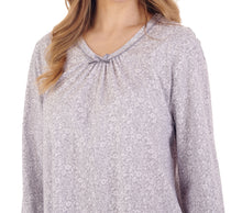 Load image into Gallery viewer, Slenderella Long Sleeve V Neck Ditsy Floral Jersey Nightie (3 Colours)