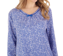 Load image into Gallery viewer, Slenderella Long Sleeve V Neck Ditsy Floral Jersey Nightie (3 Colours)