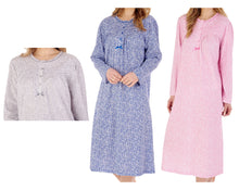 Load image into Gallery viewer, Slenderella Long Sleeve Ditsy Floral Nightie with Pintuck Detail (3 Colours)