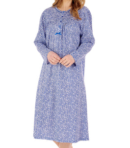 Slenderella Long Sleeve Ditsy Floral Nightie with Pintuck Detail (3 Colours)