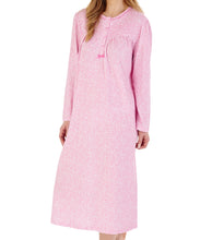 Load image into Gallery viewer, Slenderella Long Sleeve Ditsy Floral Nightie with Pintuck Detail (3 Colours)