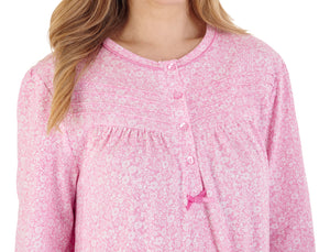 Slenderella Long Sleeve Ditsy Floral Nightie with Pintuck Detail (3 Colours)