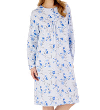 Load image into Gallery viewer, Slenderella Ladies Floral Long Sleeve Picot Trim Nightdress (3 Colours)