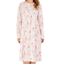 Load image into Gallery viewer, Slenderella Ladies Floral Long Sleeve Picot Trim Nightdress (3 Colours)