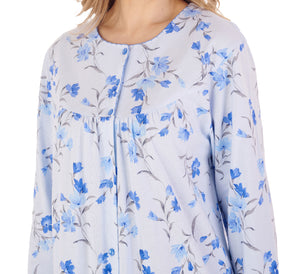 Slenderella Ladies Floral Long Sleeve Button Down Nightdress (3 Colours)