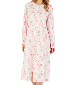 Slenderella Ladies Floral Long Sleeve Button Down Nightdress (3 Colours)