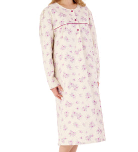 Slenderella Floral Long Sleeve Flannel Cotton Nightdress (3 Colours)