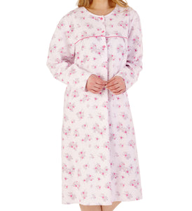 Slenderella Floral Long Sleeve Flannel Cotton Nightdress (3 Colours)