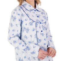 Load image into Gallery viewer, Slenderella Ladies Floral Flannel Nightdress with Collar (3 Colours)