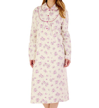 Load image into Gallery viewer, Slenderella Ladies Floral Flannel Nightdress with Collar (3 Colours)