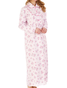 Slenderella Ladies Floral Flannel Ankle Length Nightdress (3 Colours)