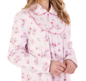 Slenderella Ladies Floral Flannel Ankle Length Nightdress (3 Colours)