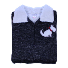 Load image into Gallery viewer, Slenderella Ladies Scottie Dog Fleece Nightdress (Charcoal or Light Grey)