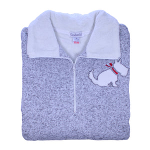 Slenderella Ladies Scottie Dog Fleece Nightdress (Charcoal or Light Grey)