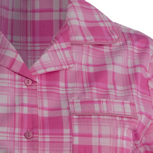 Slenderella Ladies Tartan Check Short Sleeved Nightshirt (Blue or Pink)