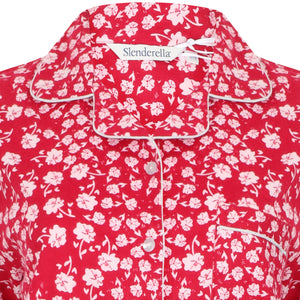 Slenderella Ladies Floral Brushed Cotton Nightshirt (3 Colours)