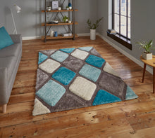 Load image into Gallery viewer, Noble House 3D Diamond Design Shaggy Rug (Various Colours)