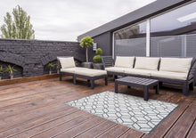 Load image into Gallery viewer, Geometric Print Outdoor Reversible Garden Rug (121cm x 180cm)