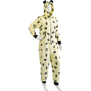 Slenderella Ladies Paw Print All in One Pyjamas (Large)